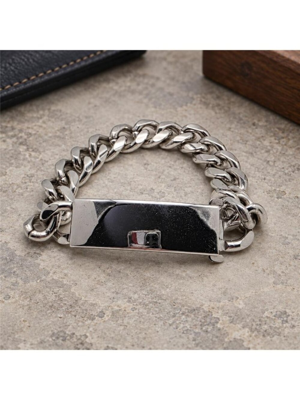 Forstner Sterling Silver Men’s Double Curb ID Bracelet 7.5” 14.8mm Vintage